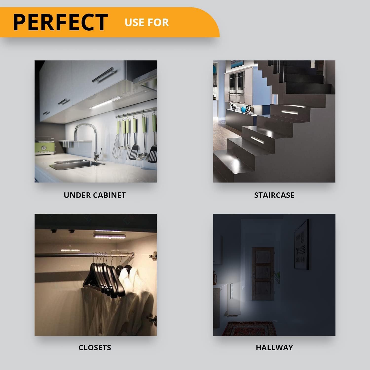 Quick Sense 10-LED Rechargeable Motion Sensor Cabinet Light Warm White