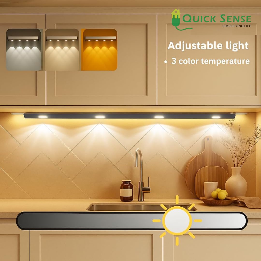 Quick Sense 60cm Motion Sensor LED Cabinet Light Bar Rechargeable