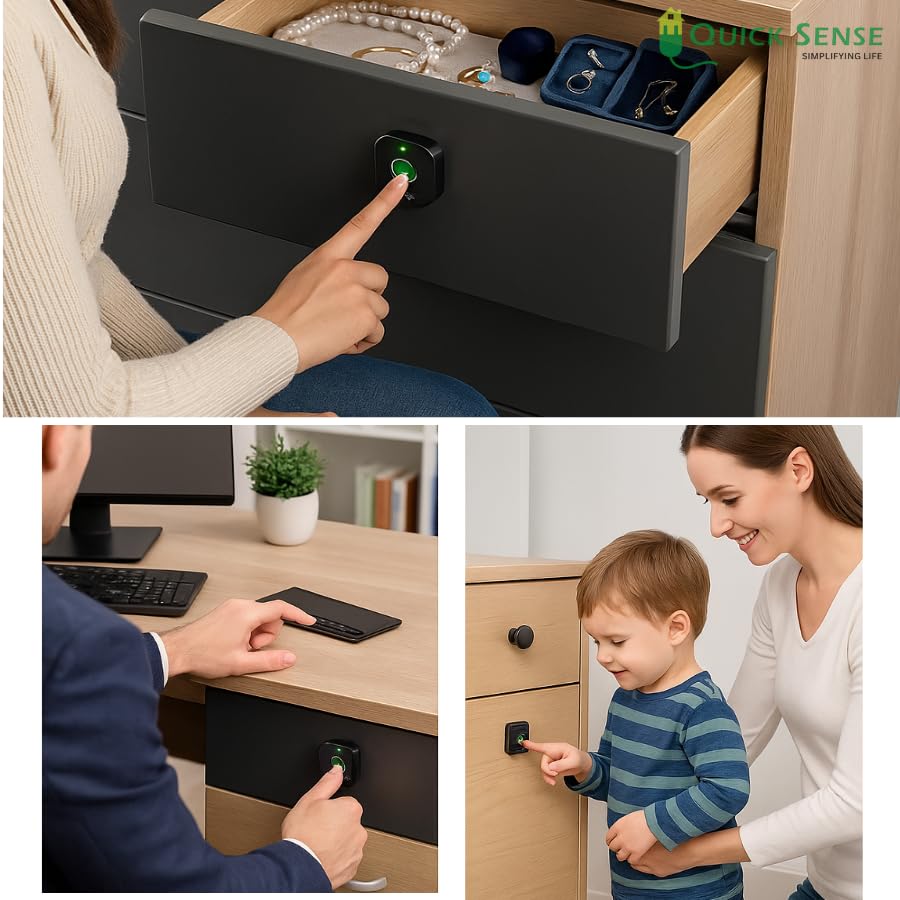 Quick Sense Bluetooth Fingerprint Cabinet Lock with App Apple Watch