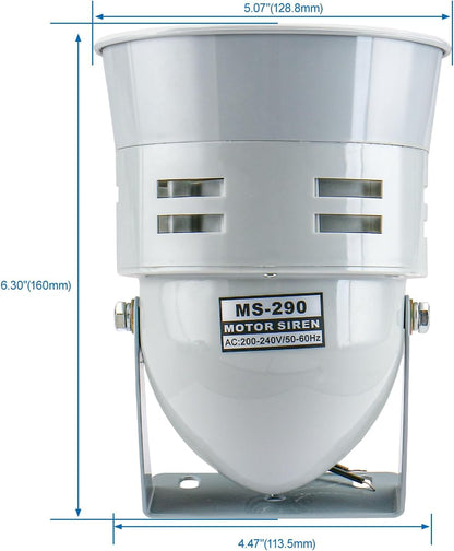 Quick Sense MS-290 Industrial Motor Siren 112dB Metal 200m Range
