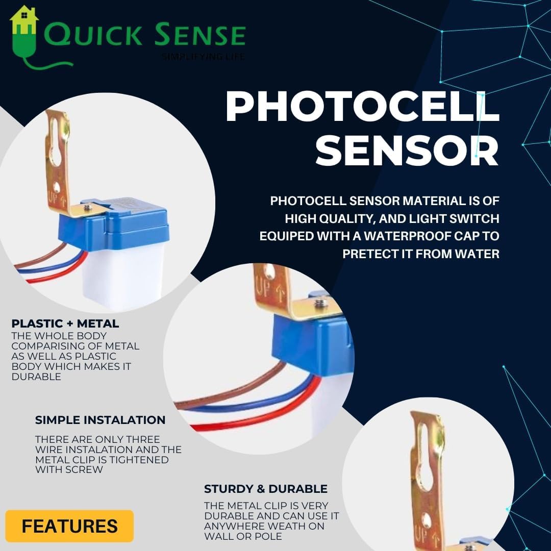 Quick Sense QS-301 220V Day/Night Photocell LDR Sensor Switch 6A