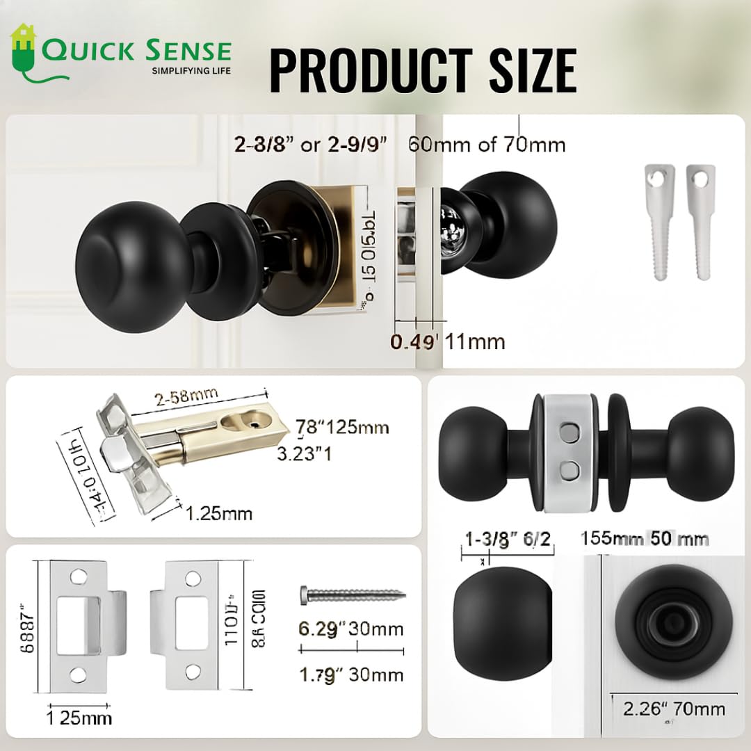 Quick Sense Smart Fingerprint Door Knob – Biometric App-Controlled Lock