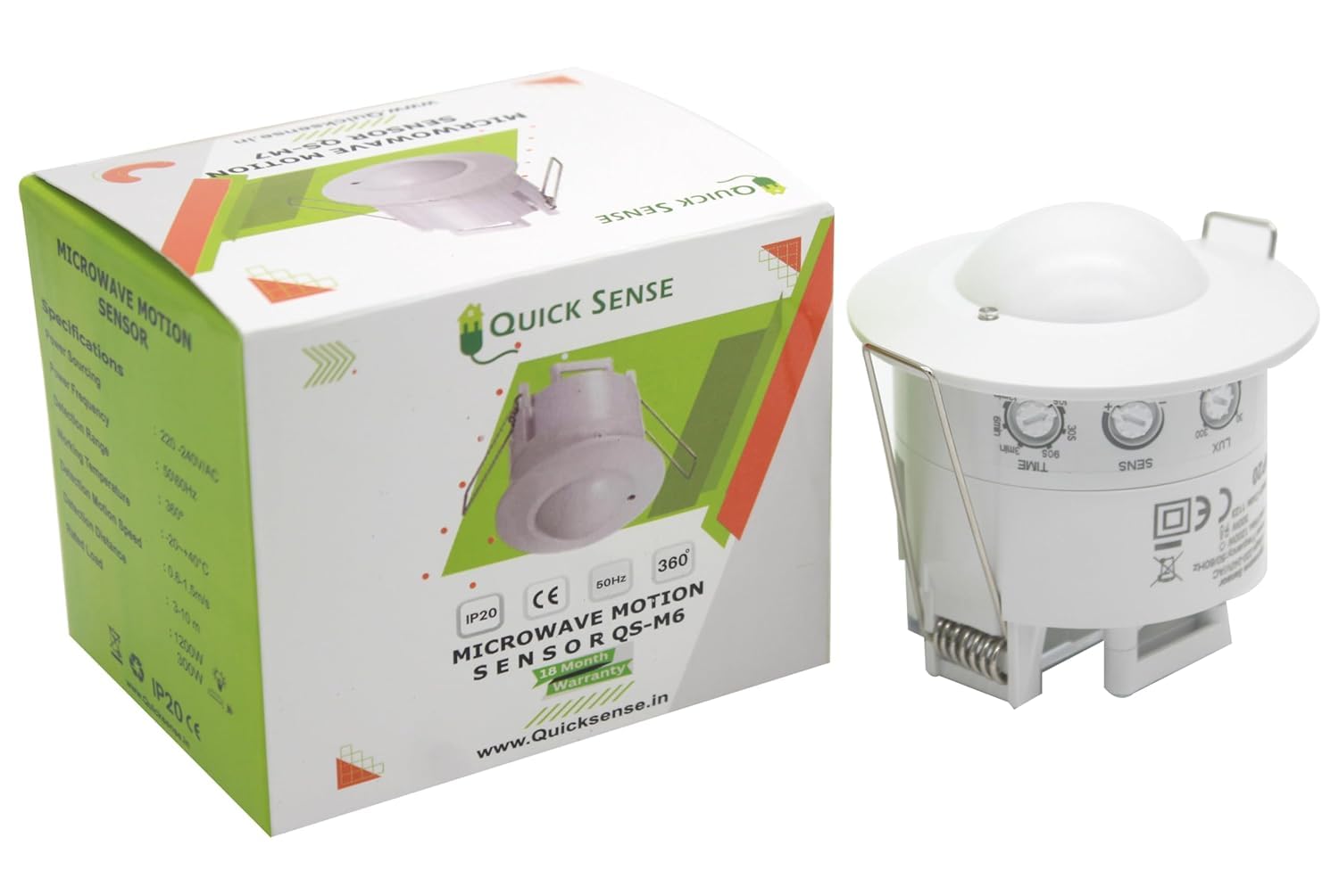 Quick Sense Recessed Ceiling Microwave Motion Sensor Pack of 2