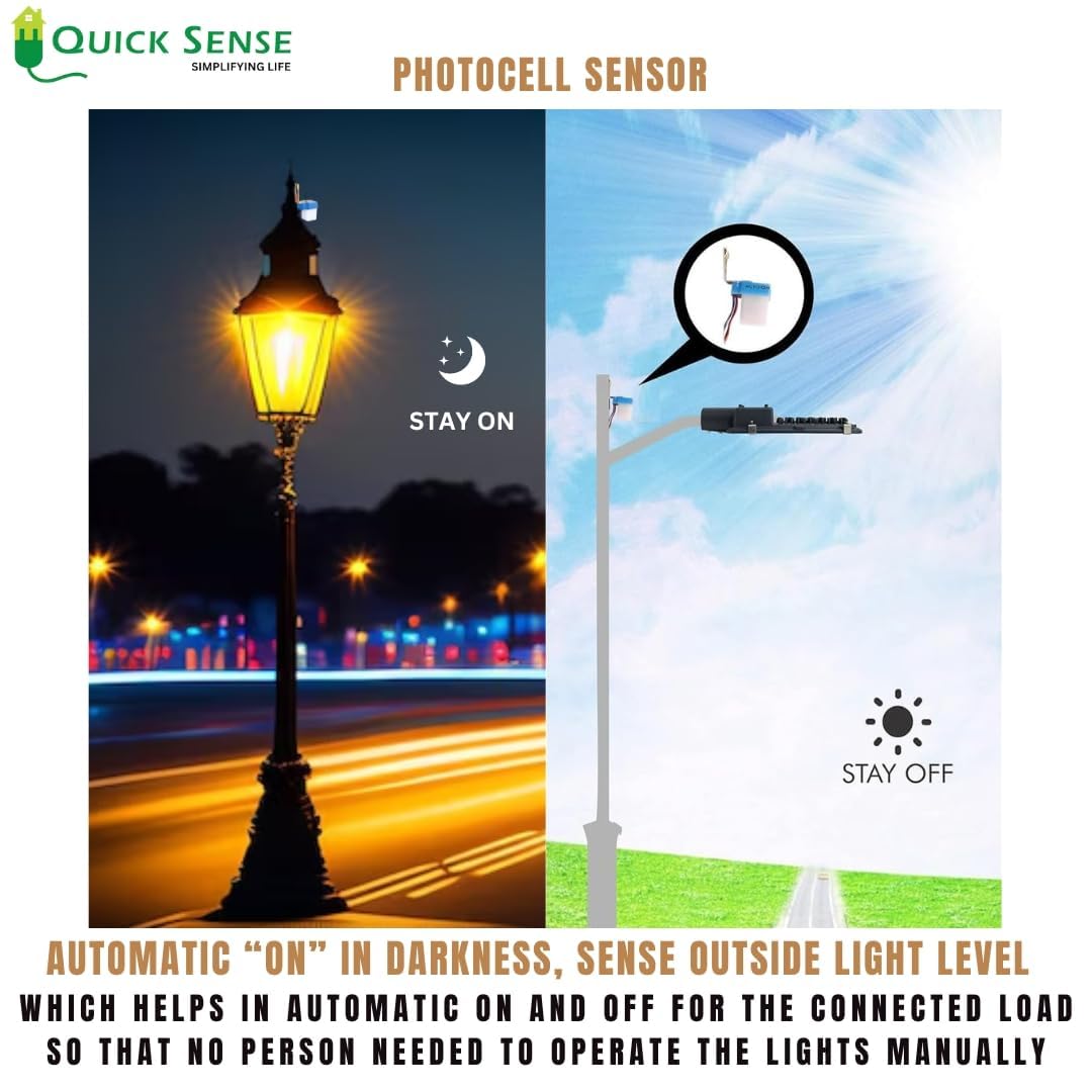 Quick Sense QS-301 220V Day/Night Photocell LDR Sensor Switch 6A