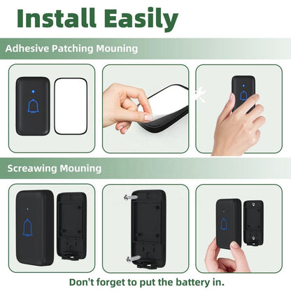 Quick Sense Wireless Doorbell with LED Indicator, 58 Chimes, Waterproof