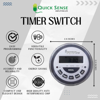 Quick Sense TM-619 12V DC Programmable Timer Switch for Pumps