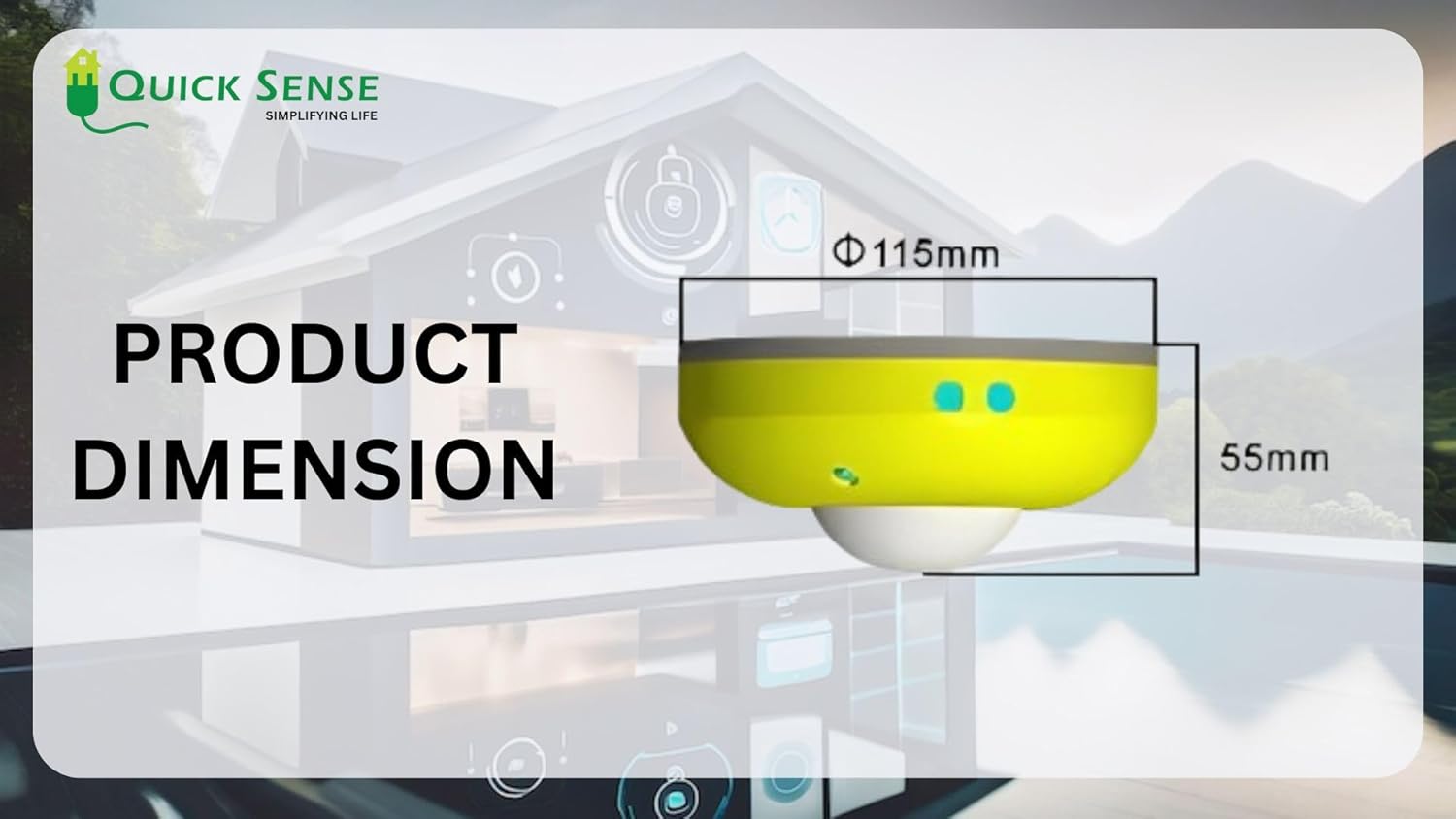 Quick Sense QS-07 360° PIR Motion Sensor Ceiling Mount Switch