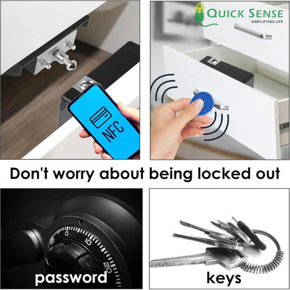 Quick Sense RFID Hidden Electronic Cabinet Lock for Wooden Drawers