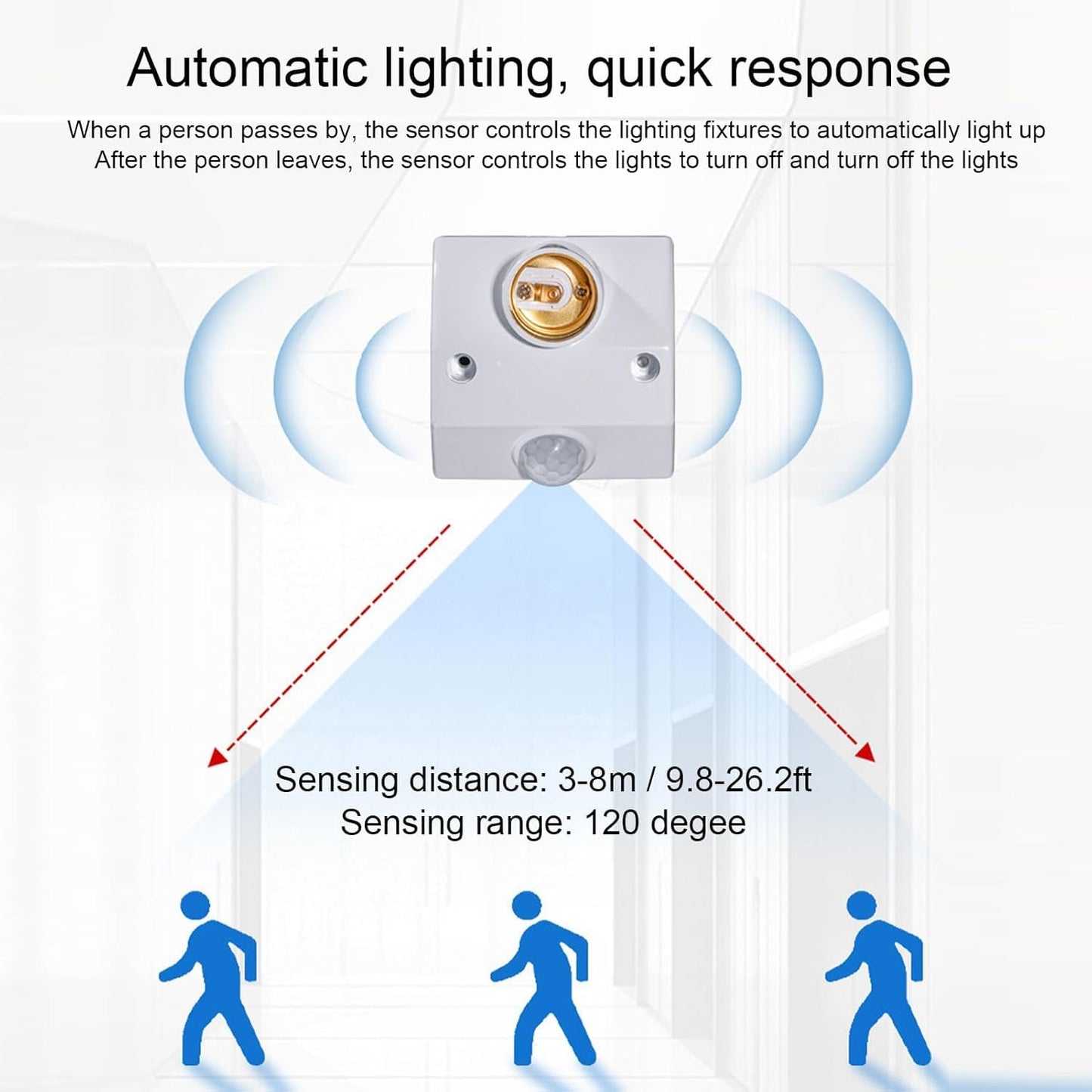 Quick Sense PIR Motion Sensor Lamp Holder E27/B22 Automatic