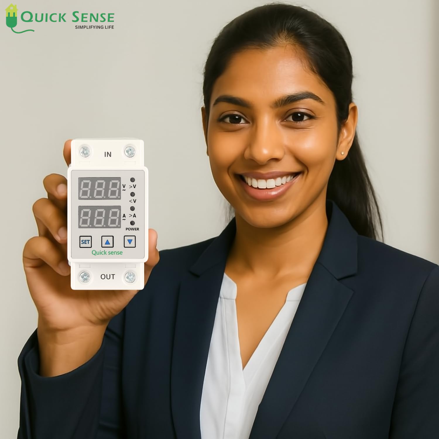 Quick Sense 220V Single Phase Voltage Protector with LED Display