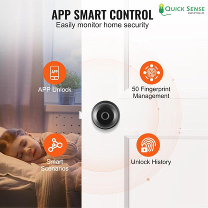 Quick Sense Smart Fingerprint Door Knob – Biometric App-Controlled Lock