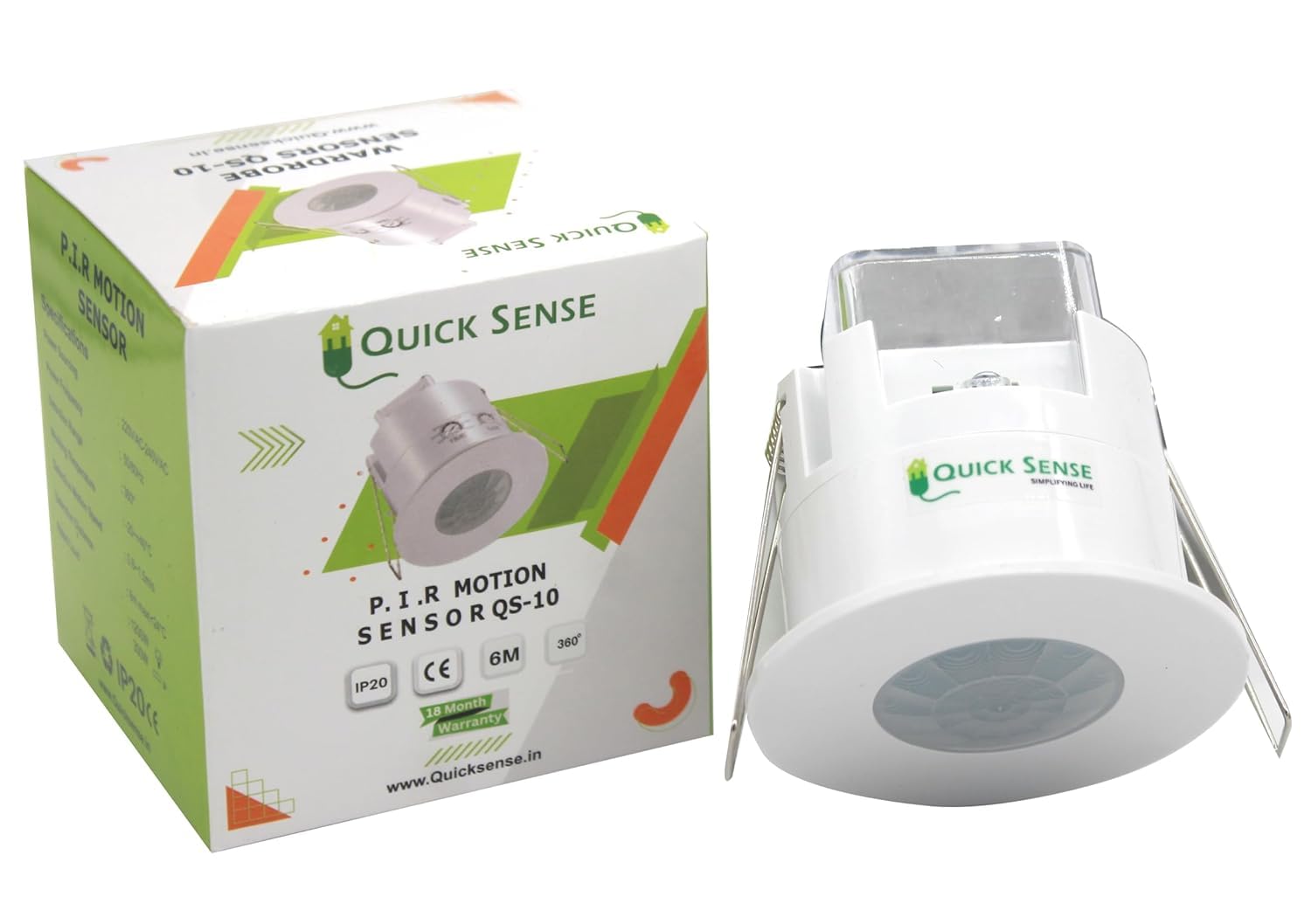Quick Sense PIR Ceiling Motion Sensor with Adjustable Lux Timer
