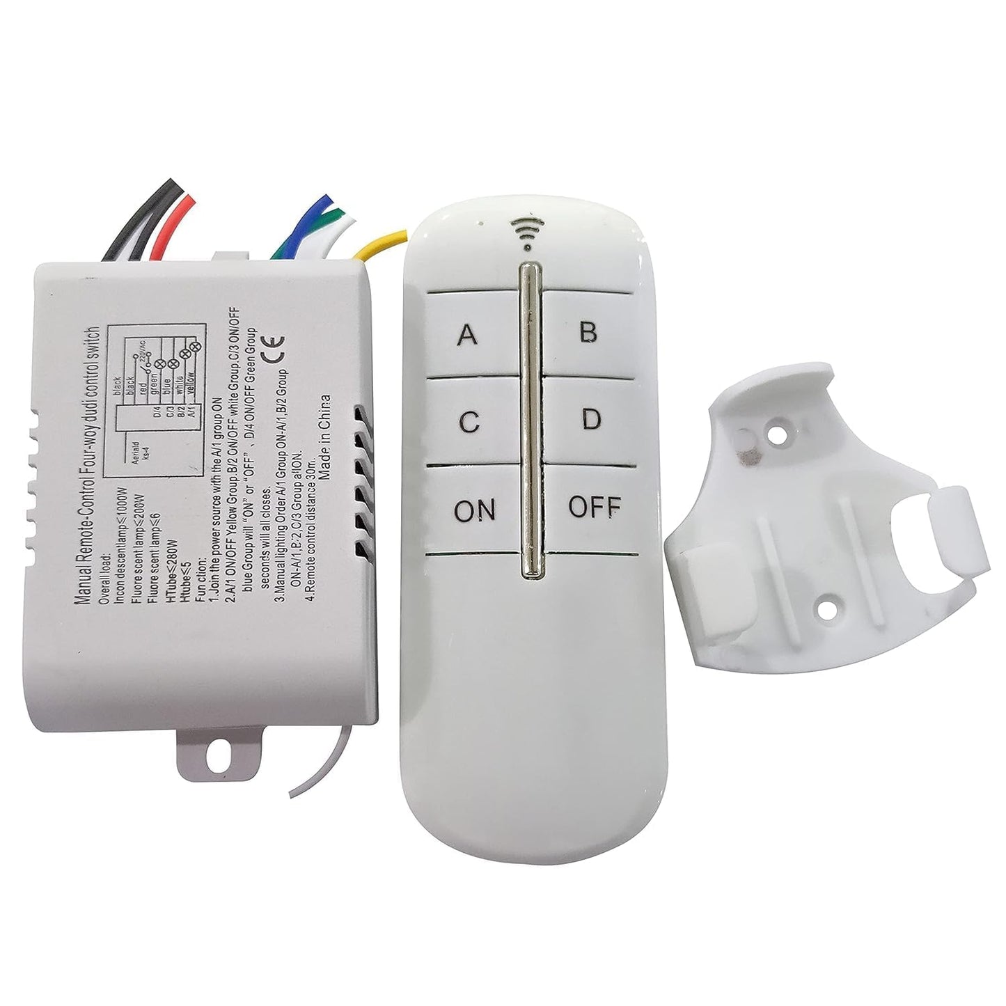 Quick Sense QS-RF01 4-Way RF Remote Fan and Light Switch