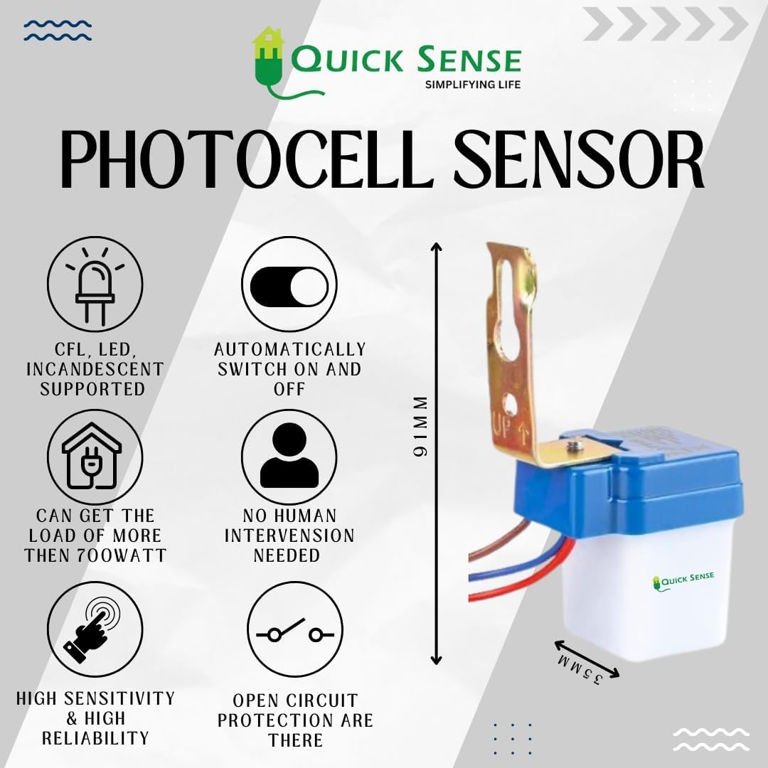 Quick Sense QS-301 220V Day/Night Photocell LDR Sensor Switch 6A