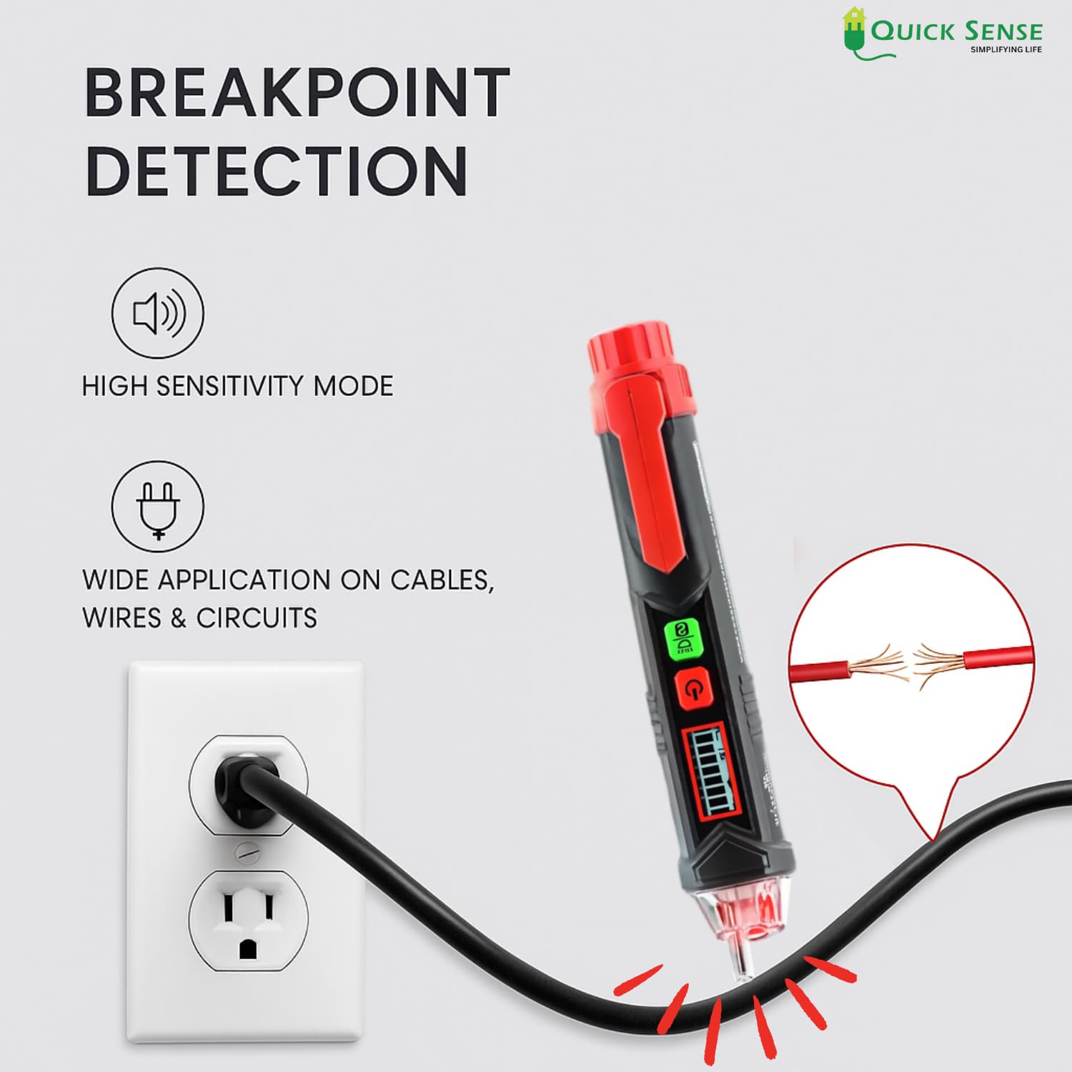 Quick Sense Digital Voltage Tester Pen NCV LCD Breakpoint Finder