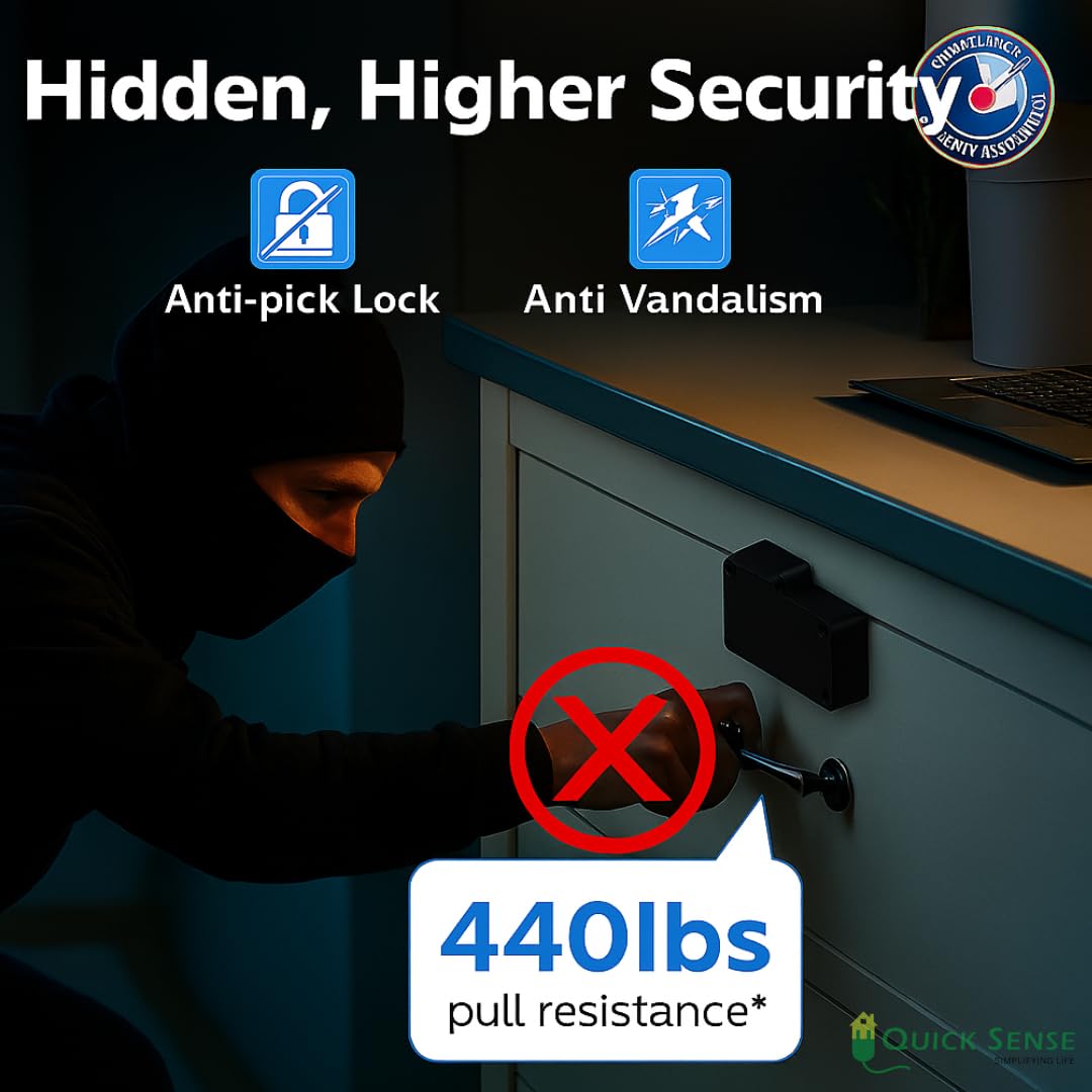 Quick Sense Hidden Smart Cabinet Lock RFID Bluetooth NFC Control