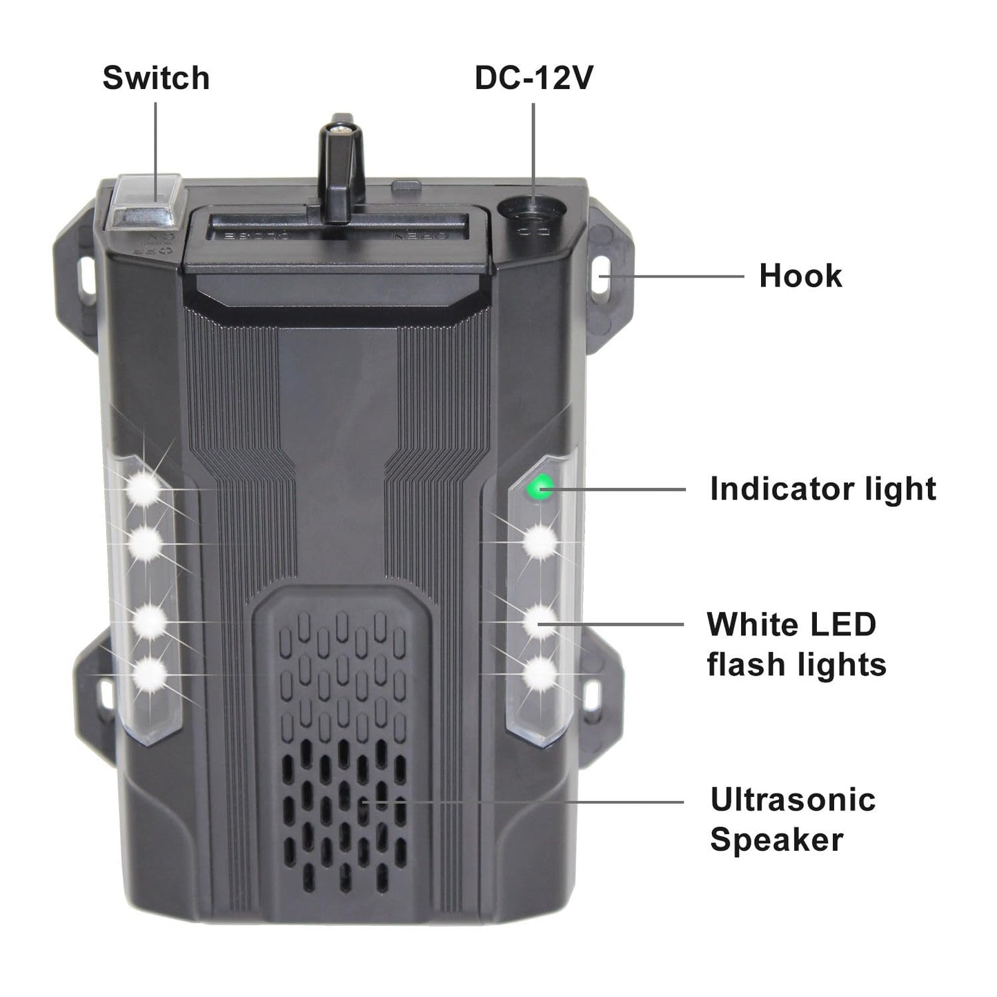 Quick Sense Ultrasonic Car Rodent Repellent with LED Strobe Lights