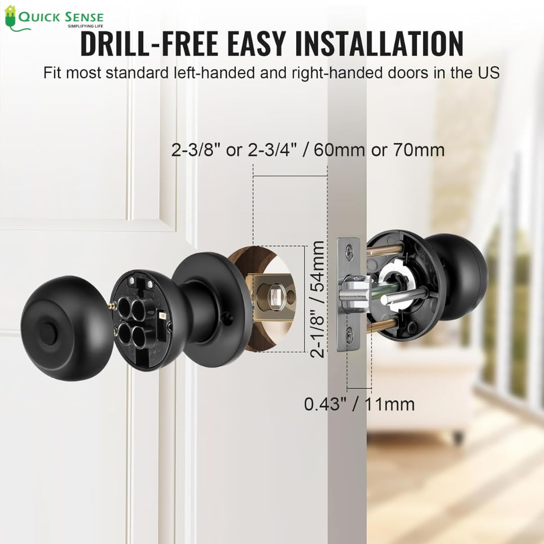 Quick Sense Smart Fingerprint Door Knob – Biometric App-Controlled Lock
