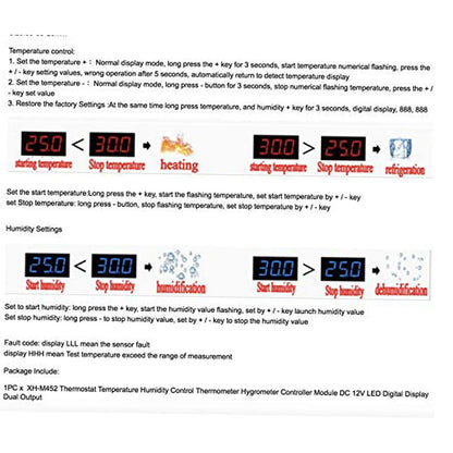 Quick Sense XM452 Digital Temperature Humidity Controller with 0.1°C Precision