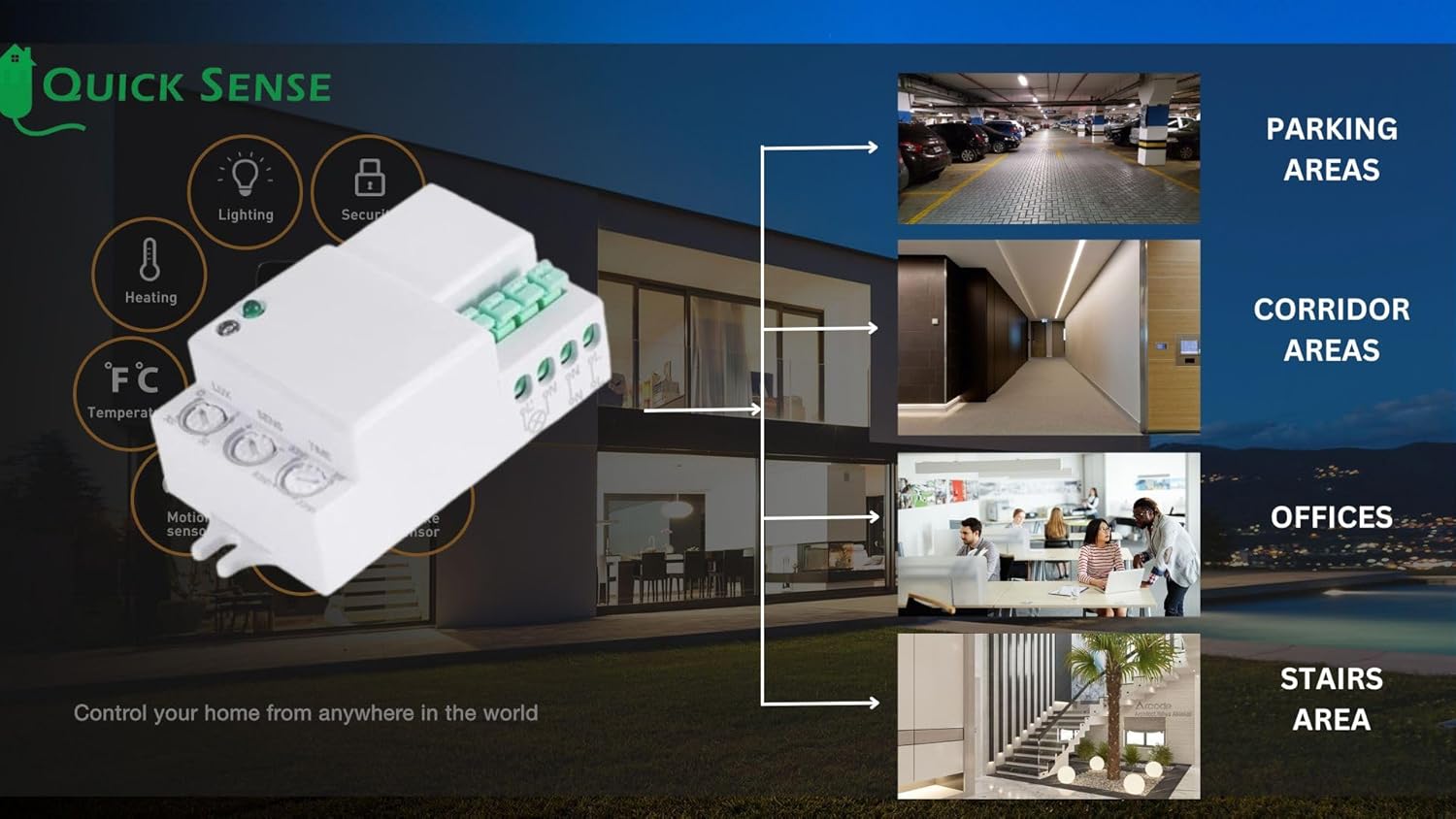 Quick Sense QS-M5B 360° Microwave Motion Sensor with Light Sensor
