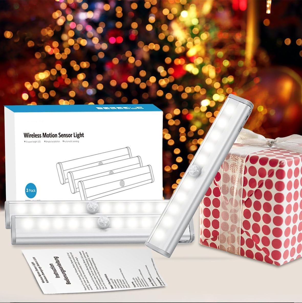 Quick Sense 10-LED Motion Sensor Stick-On Battery-Powered Cabinet Light