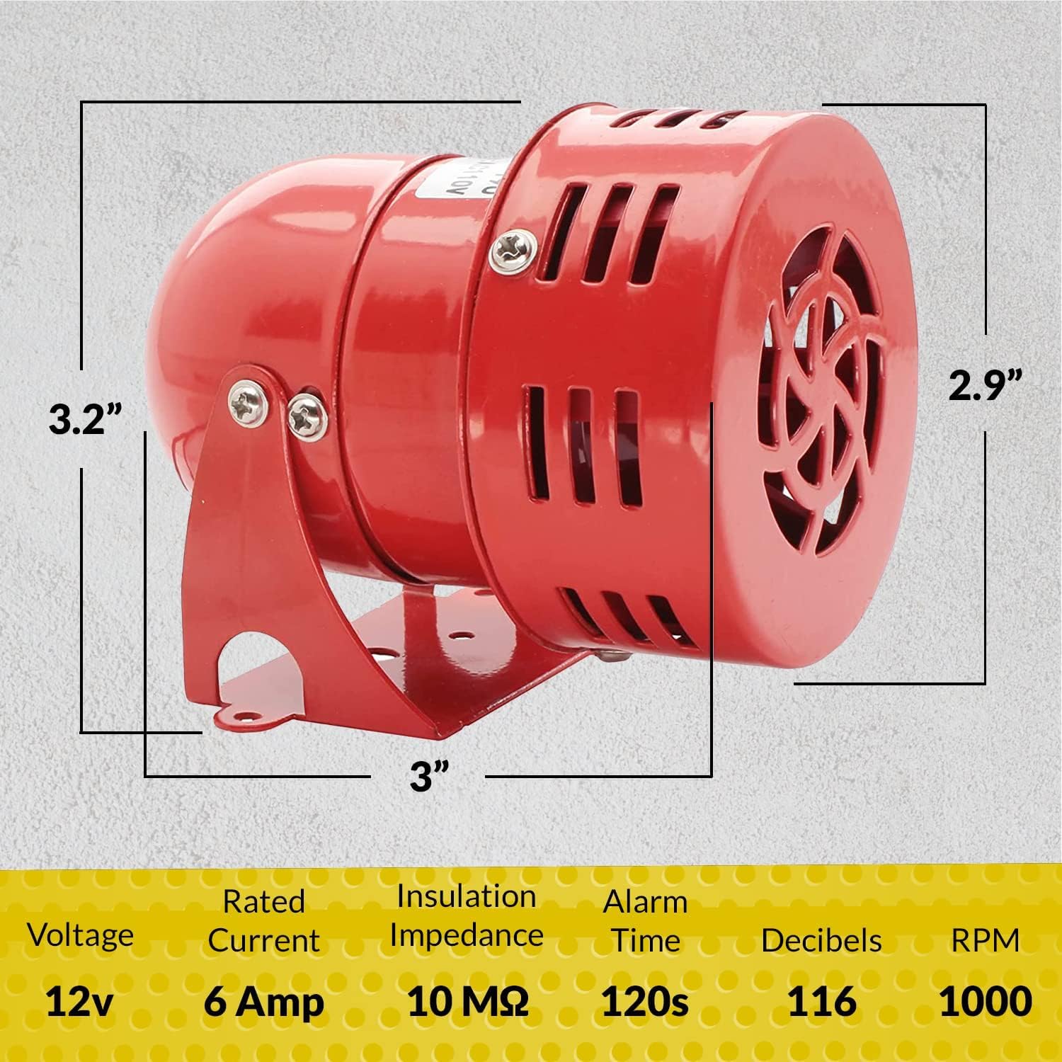 Quick Sense MS-190 Mini Motor Siren Industrial Hooter Buzzer Alarm
