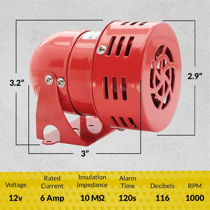Quick Sense MS-190 Mini Motor Siren Industrial Hooter Buzzer Alarm