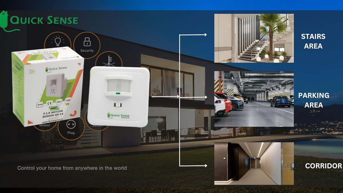 Quick Sense PIR Wall-Mounted Infrared Motion Sensor Switch 220V 9m