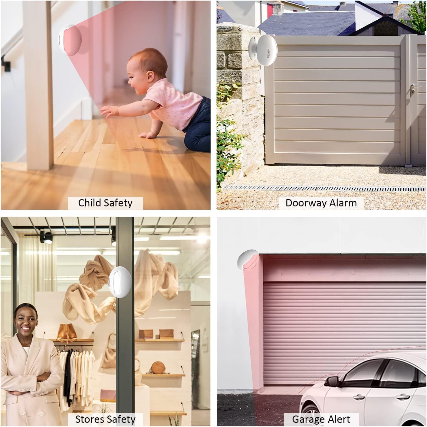 RISWOND Wireless Motion Sensor Door Chime 32 Tunes 152m Range