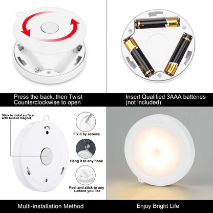 Quick Sense Motion Sensor Night Light Stick-On Battery LED