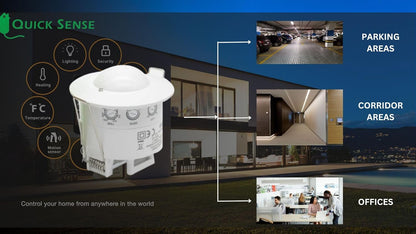 Quick Sense Recessed Ceiling Microwave Motion Sensor Pack of 2