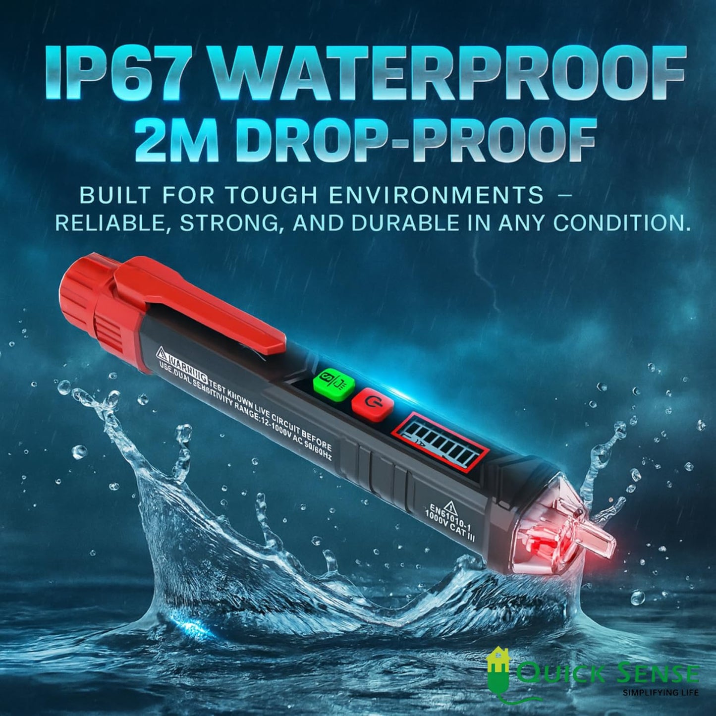 Quick Sense Digital Voltage Tester Pen NCV LCD Breakpoint Finder