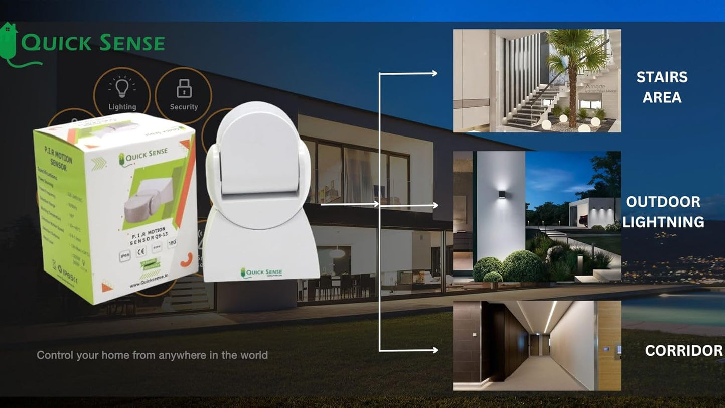 Quick Sense 12m PIR Motion Detector IP65 Wall Ceiling Sensor
