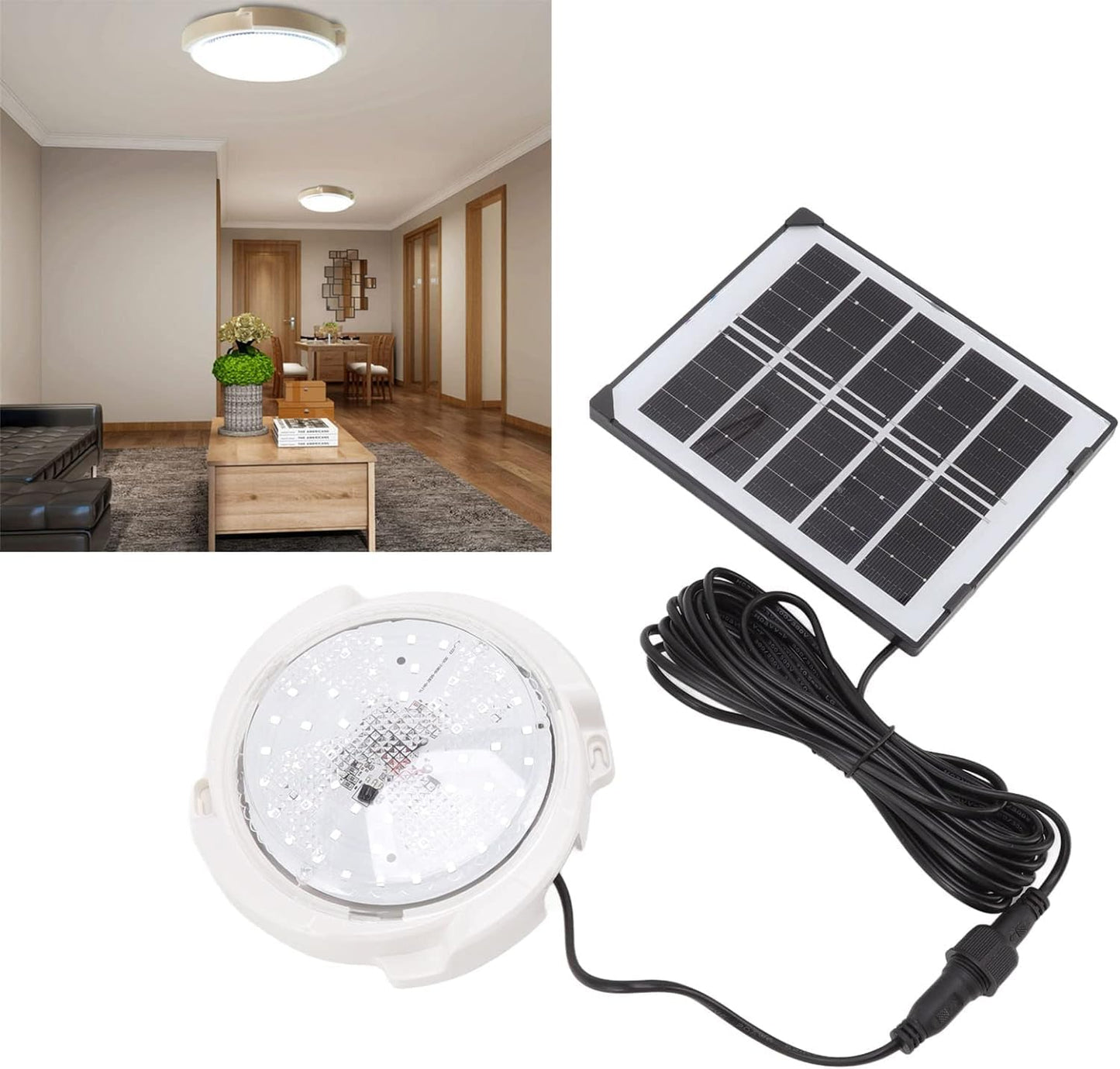 Quick Sense Solar Ceiling Light 60W Remote Control Waterproof LED