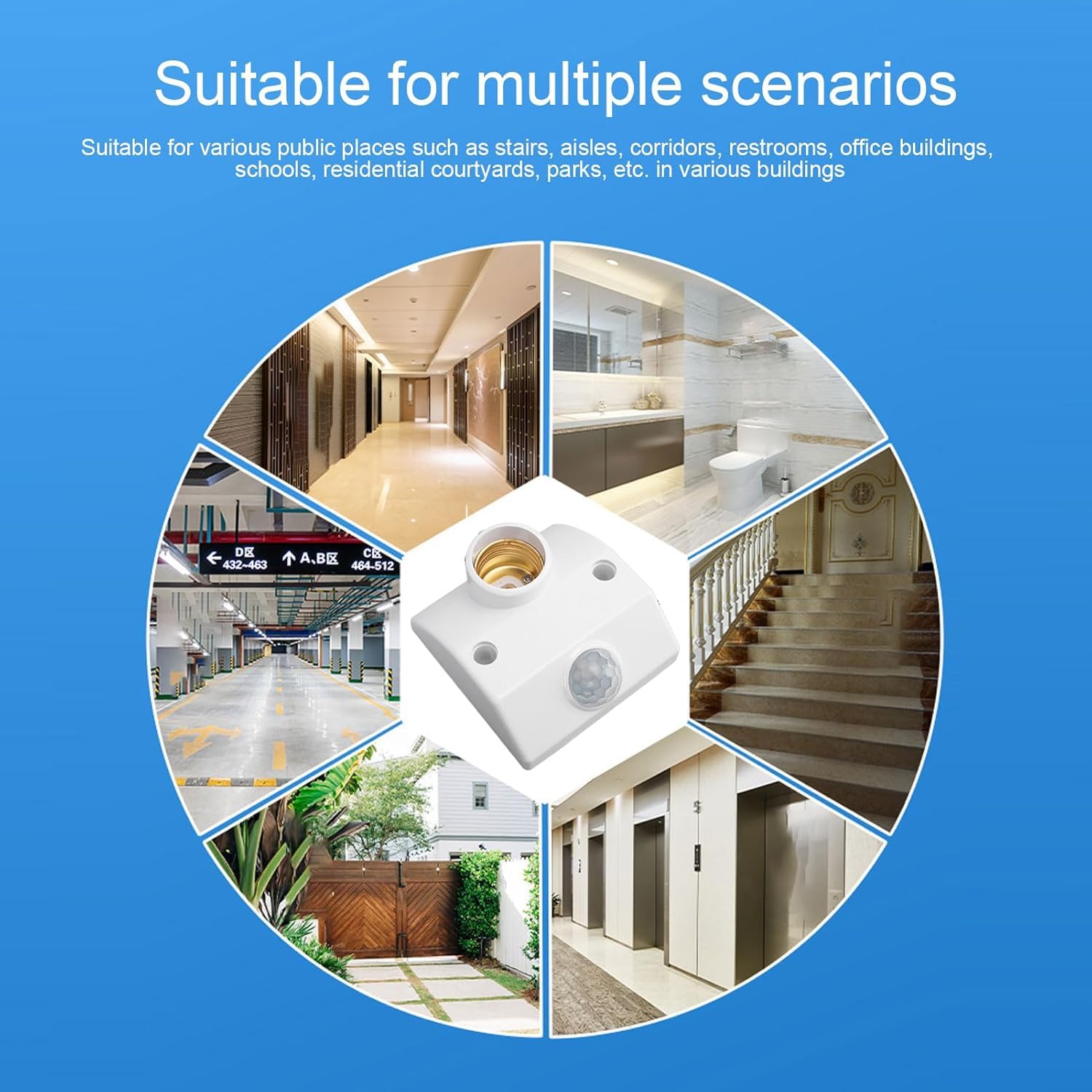 Quick Sense PIR Motion Sensor Lamp Holder E27/B22 Automatic