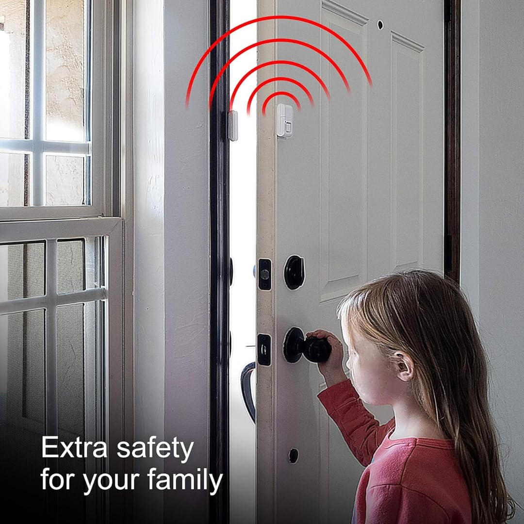 Quick Sense 120dB Magnetic Door Window Alarm - Battery-Powered Security