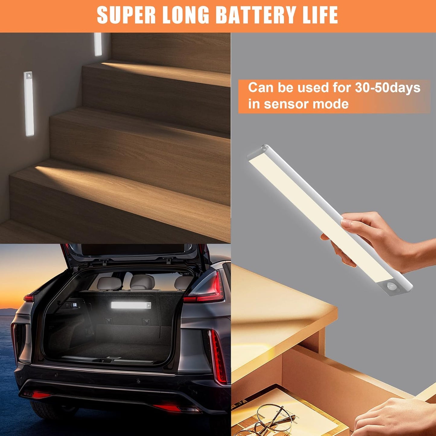 Quick Sense Rechargeable Motion Sensor LED Under-Cabinet Dimmable Light