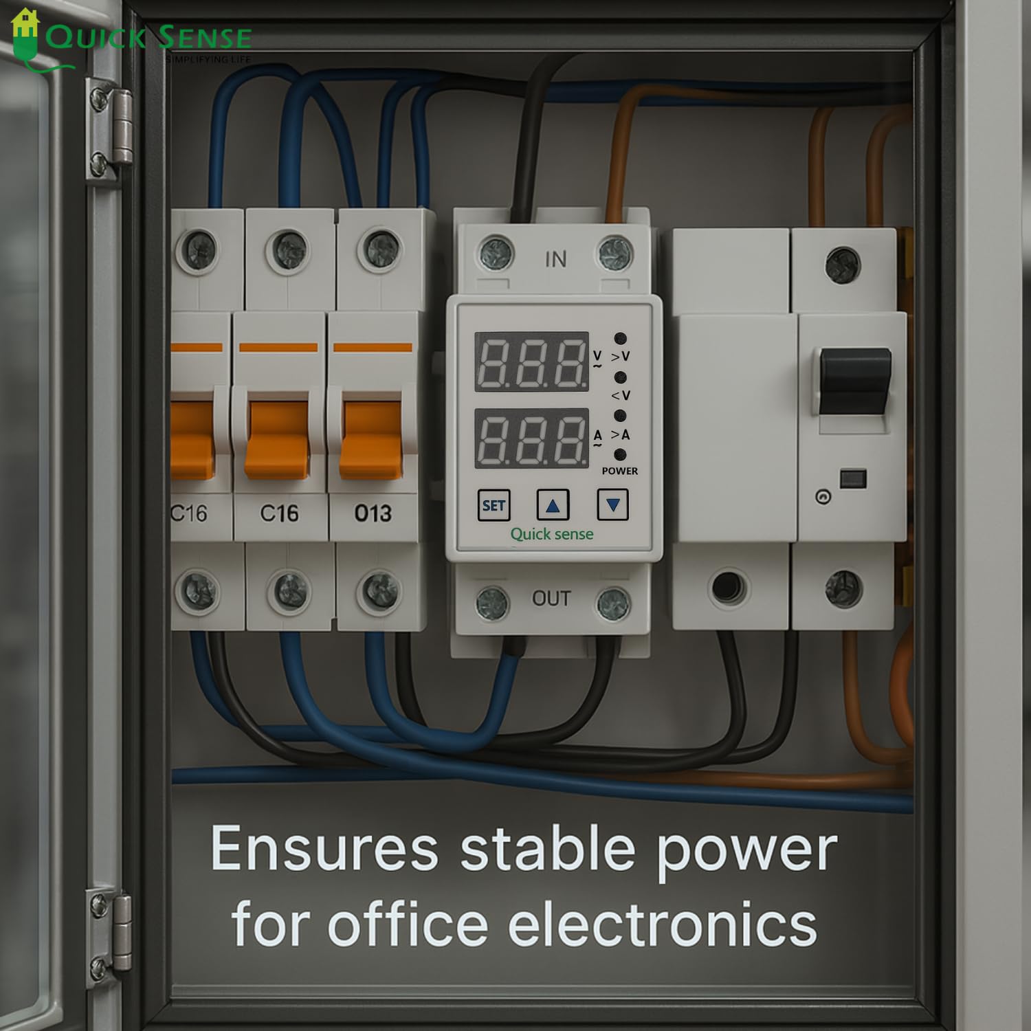 Quick Sense 220V Single Phase Voltage Protector with LED Display