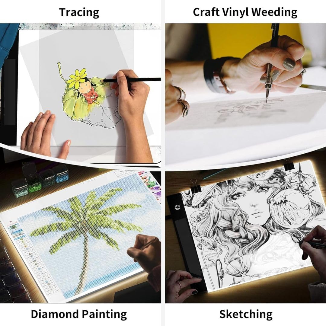 Quick Sense A4 NFC LED Tracing Light Box, Dimmable Touch-Control