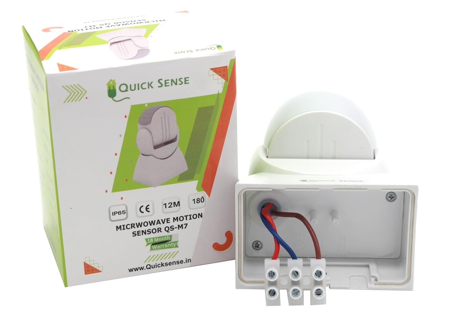 Quick Sense QS_M7 IP65 Wall-Mount Microwave Motion Sensor White