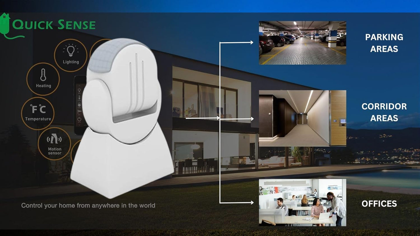 Quick Sense QS_M7 IP65 Wall-Mount Microwave Motion Sensor White