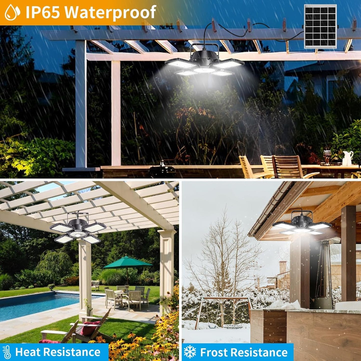 Quick Sense Solar Pendant Light 176 LED Motion Sensor Remote