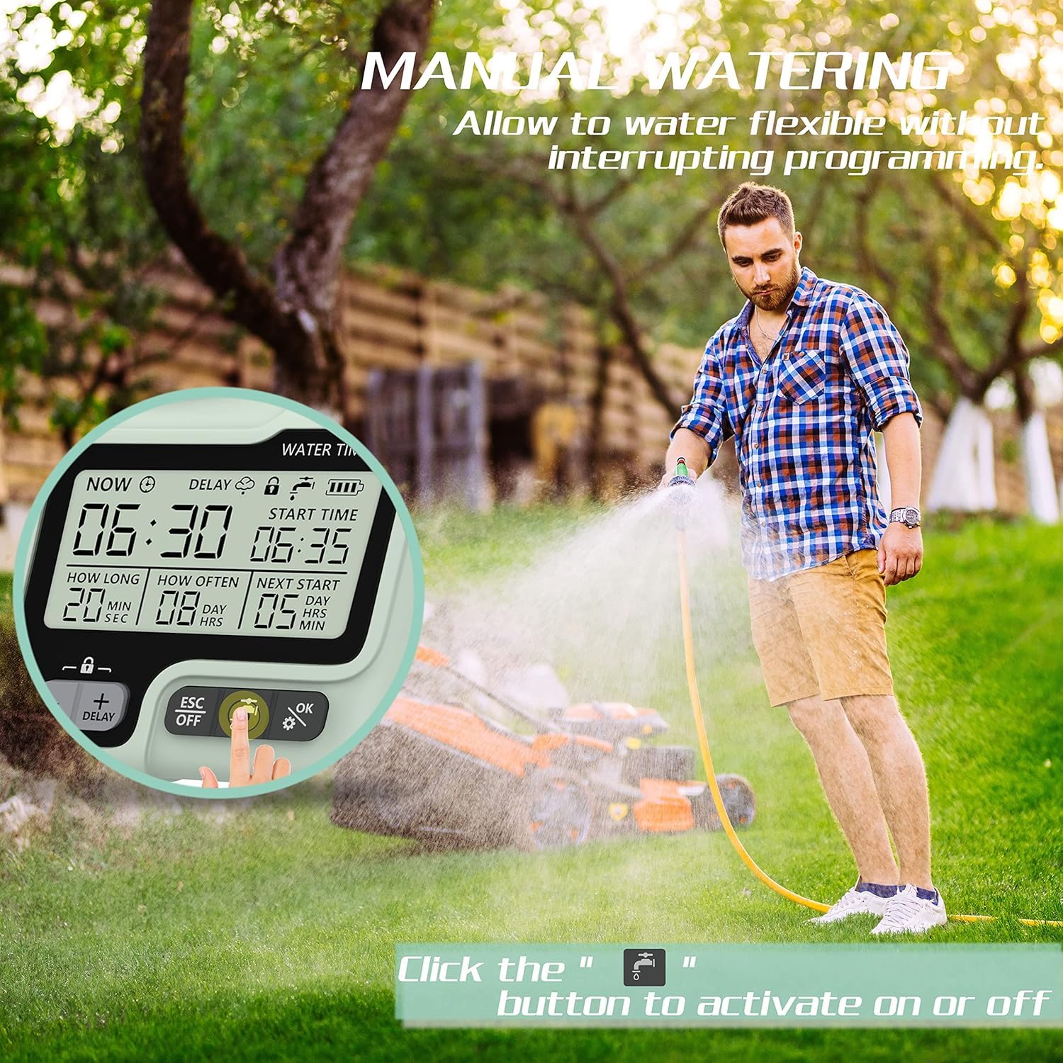 Quick Sense Garden Water Timer Sprinkler Controller IPX5 Waterproof