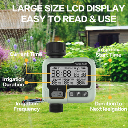 Quick Sense Garden Water Timer Sprinkler Controller IPX5 Waterproof