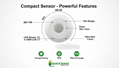 Ceiling Mount PIR Sensor Qs-08B