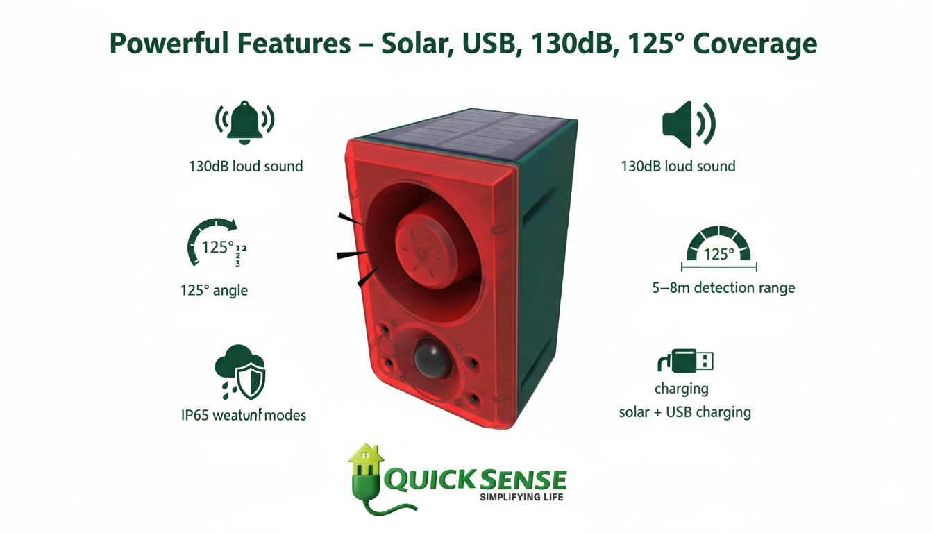 Solar Motion Sensor Alarm QS-MSA01 B2B