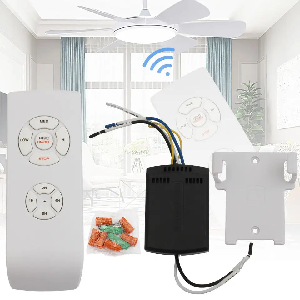 Quick Sense (QS-RF02):Smart Universal Wireless Ceiling Fan Light Controller Kit Remote Adjust Speed Light Remote Control Switch