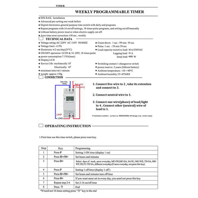 Quick Sense (Qs-T3): Din Type Digital Timer Controller-Programmable for Daily/Weekly- Pulse Setting-Count Down - Quick Sense Innovations