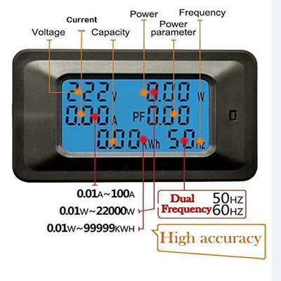 Quick Sense AC 5KW 100Amp Digital Energy Meter with Blue Back Light Power Meter (5 KW Energy Meter) - Quick Sense Innovations