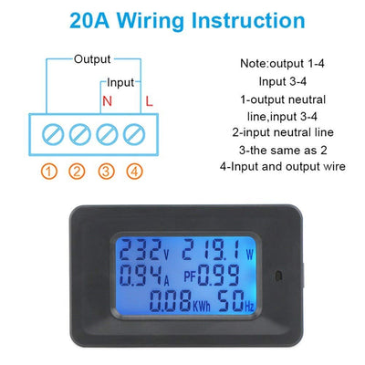 Quick Sense AC 5KW 20Amp Digital Energy Meter with Blue Back Light Power Meter (5 KW Energy Meter) - Quick Sense Innovations